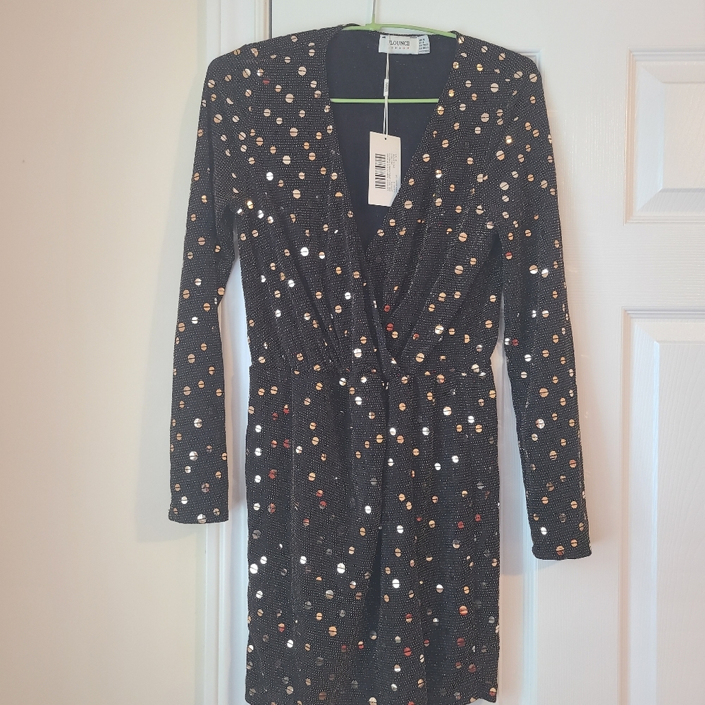 Dress, Flounce London, US6, EU FR38, sparkly black